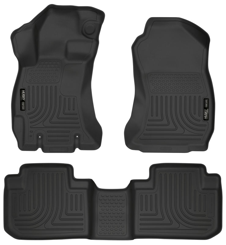 Husky Liners 14 Subaru Forester Weatherbeater Black Front & 2nd Seat Floor Liners Husky Liners Floor Mats - Rubber  AXOPROS