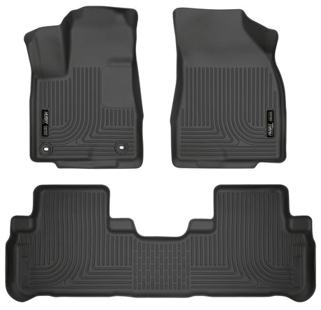 Husky Liners 14 Toyota Highlander Weatherbeater Black Front & 2nd Seat Floor Liners Husky Liners Floor Mats - Rubber  AXOPROS