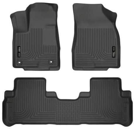 Husky Liners 14 Toyota Highlander Weatherbeater Black Front & 2nd Seat Floor Liners Husky Liners Floor Mats - Rubber  AXOPROS