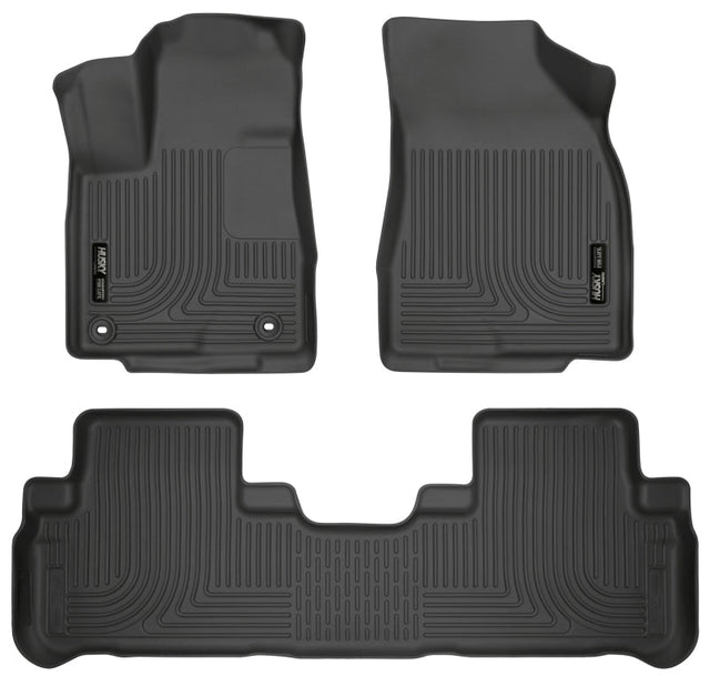 Husky Liners 14 Toyota Highlander Weatherbeater Black Front & 2nd Seat Floor Liners Husky Liners Floor Mats - Rubber  AXOPROS