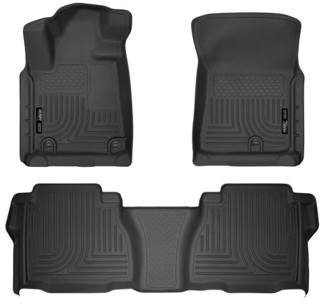Husky Liners 14 Toyota Tundra Weatherbeater Black Front & 2nd Seat Floor Liners Husky Liners Floor Mats - Rubber  AXOPROS
