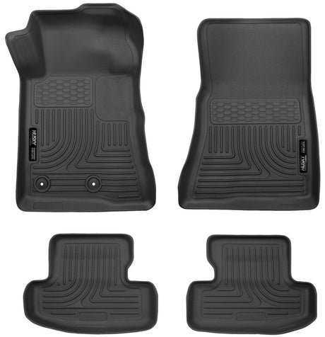 Husky Liners 15-22 Ford Mustang WeatherBeater Black Front & Second Seat Floor Liner Husky Liners Floor Mats - Rubber  AXOPROS