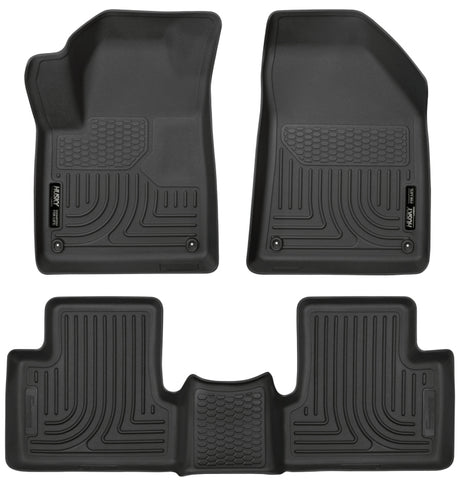 Husky Liners 15-22 Jeep Cherokee WeatherBeater Combo Black Floor Liners Husky Liners Floor Mats - Rubber  AXOPROS