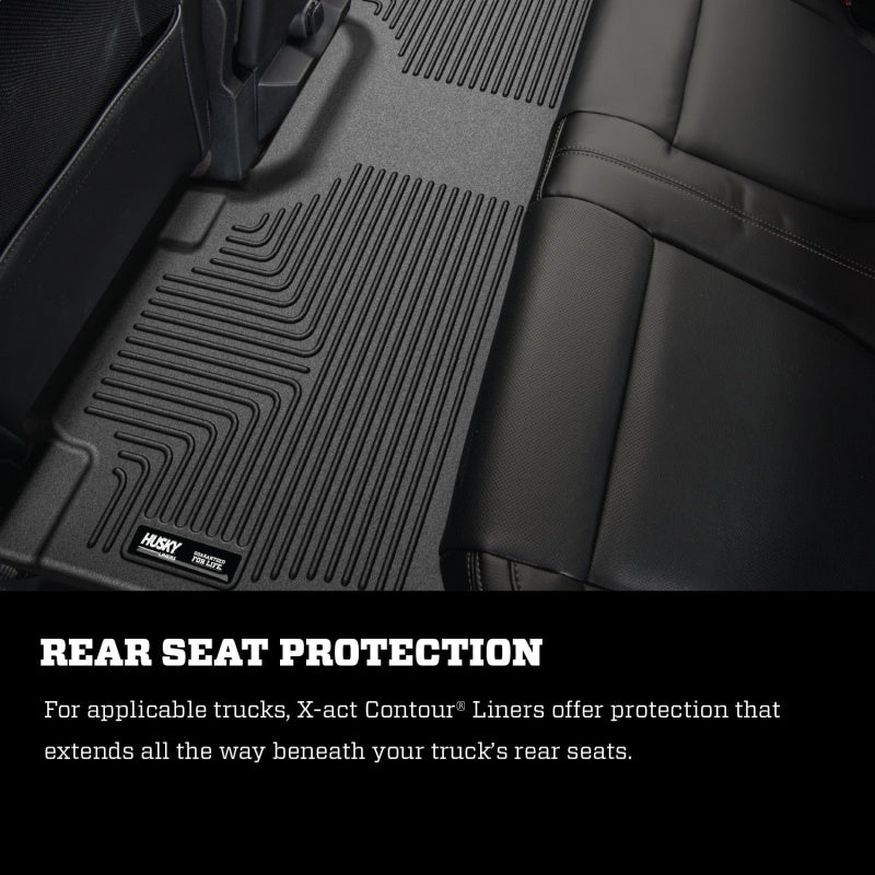 Husky Liners 15-23 Ford F-150 Super Cab X-Act Contour Black 2nd Seat Floor Liners Husky Liners Floor Mats - Rubber  AXOPROS