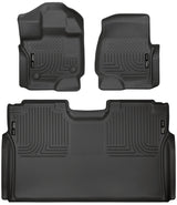 Husky Liners 15-23 Ford F-150 SuperCrew Weatherbeater Black Front & 2nd Seat Floor Liners Husky Liners Floor Mats - Rubber  AXOPROS