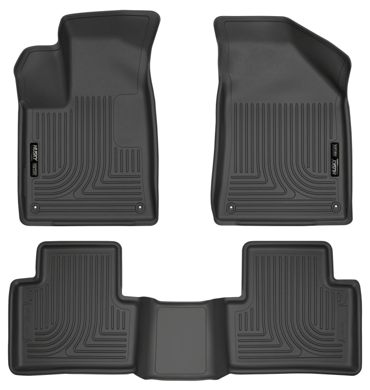 Husky Liners 15 Chrysler 200 Weatherbeater Black Front and Second Seat Floor Liners Husky Liners Floor Mats - Rubber  AXOPROS