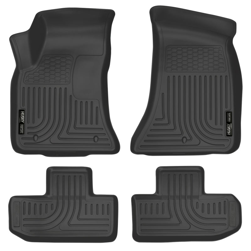 Husky Liners 16-22 Dodge Challenger (RWD) Front & Second Row Black Floor Liners Husky Liners Floor Mats - Rubber  AXOPROS