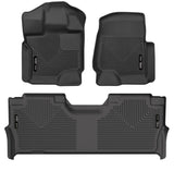 Husky Liners 17-19 F-250/F-350/F-450 Crew Cab Weatherbeater Black Front & 2nd Seat Floor Liners Husky Liners Floor Mats - Rubber  AXOPROS