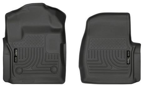 Husky Liners 17 Ford F-250 F-350 Super Duty Standard Cab WeatherBeater Black Front Floor Liners Husky Liners Floor Mats - Rubber  AXOPROS