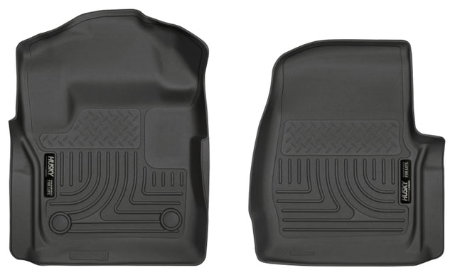 Husky Liners 17 Ford F-250 F-350 Super Duty Standard Cab WeatherBeater Black Front Floor Liners Husky Liners Floor Mats - Rubber  AXOPROS