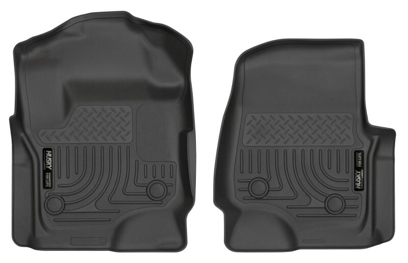 Husky Liners 17 Ford F-250 Super Duty SuperCab WeatherBeater Black Floor Liners Husky Liners Floor Mats - Rubber  AXOPROS