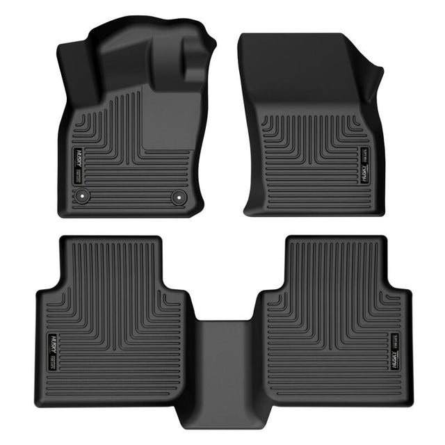 Husky Liners 18-22 Volkswagen Tiguan Weatherbeater Black Front & 2nd Seat Floor Liners Husky Liners Floor Mats - Rubber  AXOPROS