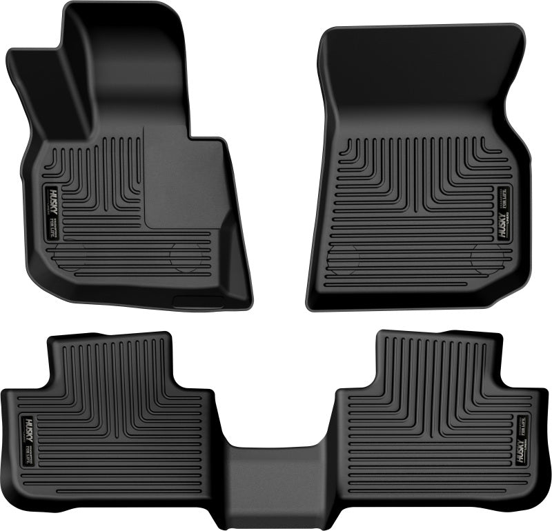 Husky Liners 18-23 BMW X3 Weatherbeater Black Front & 2nd Seat Floor Liners Husky Liners Floor Mats - Rubber  AXOPROS