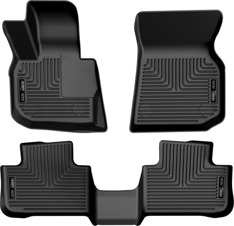 Husky Liners 18-23 BMW X3 Weatherbeater Black Front & 2nd Seat Floor Liners Husky Liners Floor Mats - Rubber  AXOPROS