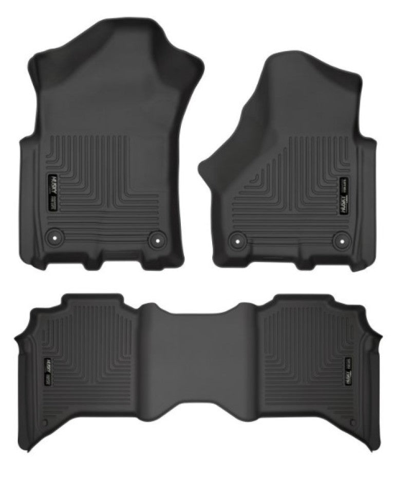 Husky Liners 19-21 Ram 2500/3500 Crew Cab Weatherbeater Black Front & 2nd Seat Floor Liners Husky Liners Floor Mats - Rubber  AXOPROS