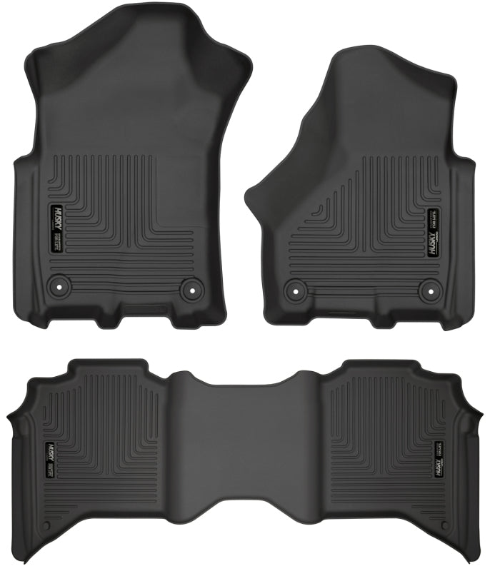 Husky Liners 19-21 Ram 2500/3500 Crew Cab Weatherbeater Black Front & 2nd Seat Floor Liners Husky Liners Floor Mats - Rubber  AXOPROS