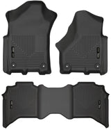 Husky Liners 19-21 Ram 2500/3500 Crew Cab Weatherbeater Black Front & 2nd Seat Floor Liners Husky Liners Floor Mats - Rubber  AXOPROS