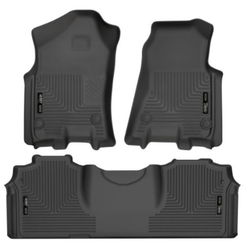 Husky Liners 19-21 RAM 2500/3500 Mega Cab Weatherbeater Front and 2nd Seat Floor Liners - Black Husky Liners Floor Mats - Rubber  AXOPROS