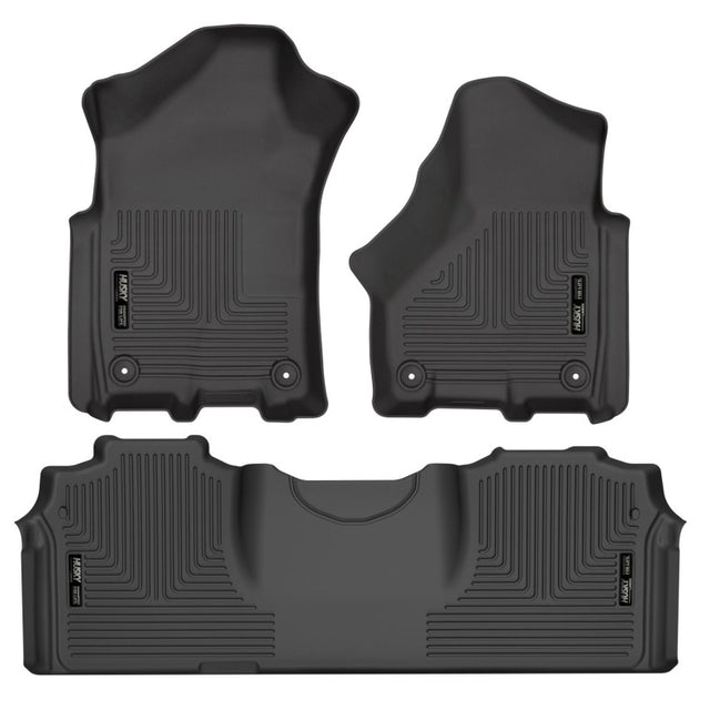 Husky Liners 19-21 RAM 2500/3500 Mega Cab Weatherbeater Front and 2nd Seat Floor Liners - Black Husky Liners Floor Mats - Rubber  AXOPROS