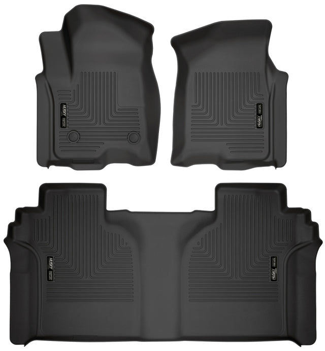 Husky Liners 19-23 Chevrolet Silverado 1500 Crew Cab WeatherBeater Blk Front & 2nd Seat Floor Liners Husky Liners Floor Mats - Rubber  AXOPROS