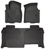 Husky Liners 19-23 GMC Sierra 1500 Double Cab Weatherbeater Black Front & 2nd Seat Floor Liners Husky Liners Floor Mats - Rubber  AXOPROS