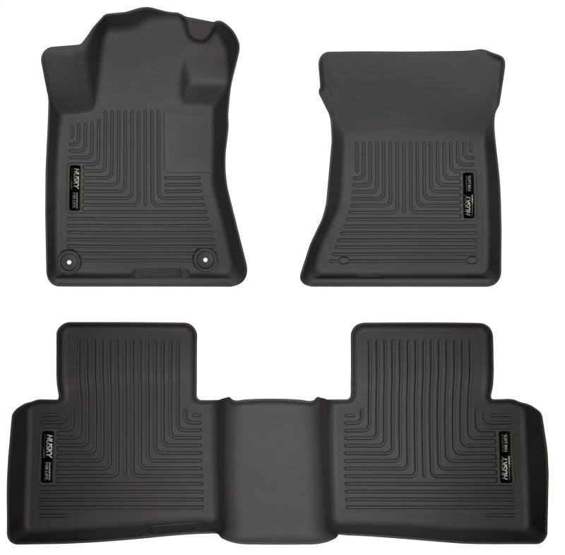 Husky Liners 19-23 Nissan Altima WeatherBeater Black Front & Second Seat Floor Liner Husky Liners Floor Mats - Rubber  AXOPROS