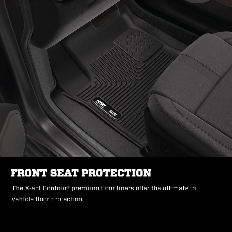 Husky Liners 19-24 JLU Jeep Wrangler 4 Door X-Act Contour Black Floor Liners (2nd Seat) Husky Liners Floor Mats - Rubber  AXOPROS