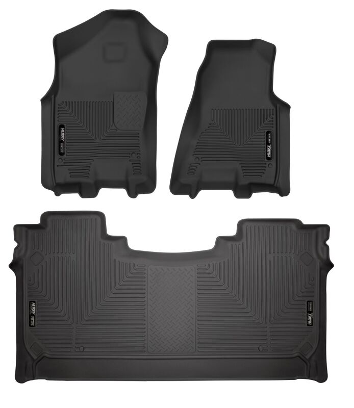 Husky Liners 19 Dodge Ram 1500 Crew Cab Weatherbeater Black Front & 2nd Seat Floor Liners Husky Liners Floor Mats - Rubber  AXOPROS