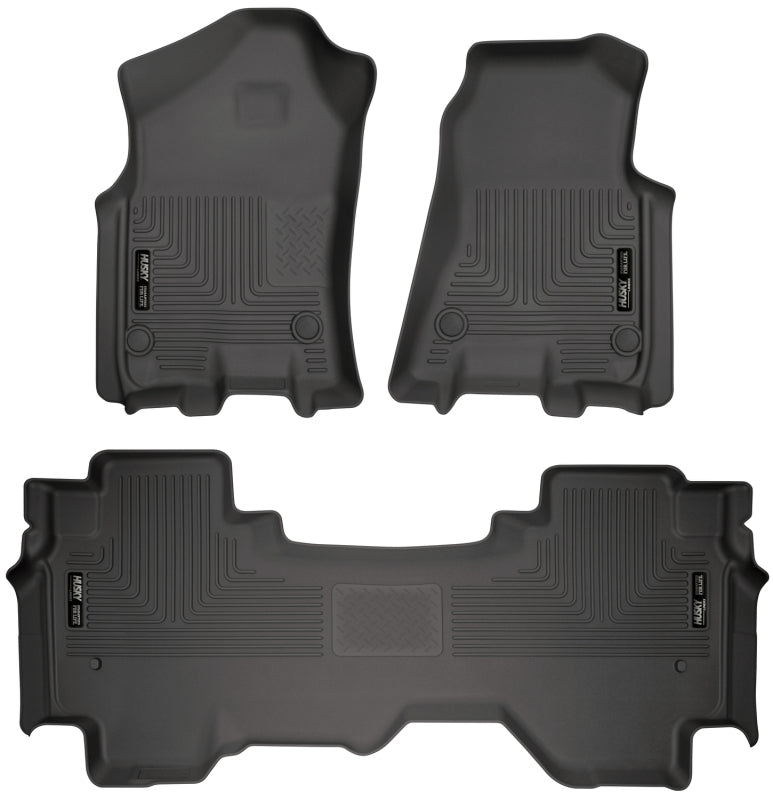 Husky Liners 19 Dodge Ram 1500 Quad Cab Weatherbeater Black Front & 2nd Seat Floor Liners Husky Liners Floor Mats - Rubber  AXOPROS