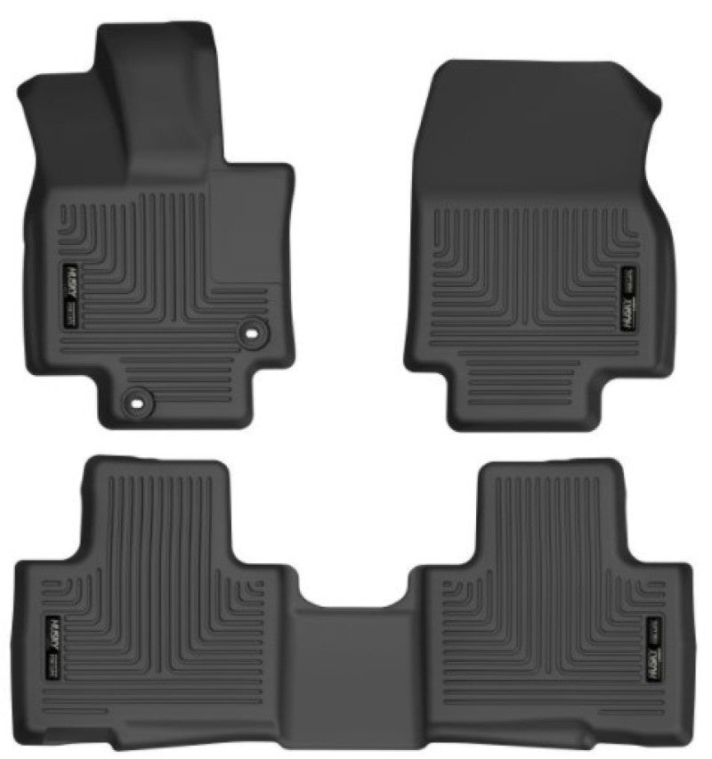 Husky Liners 20-21 Highlander All / 21 Highlander XSE Weatherbeater Front & 2nd Seat Liners - Black Husky Liners Floor Mats - Rubber  AXOPROS