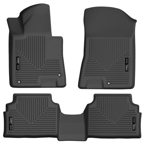 Husky Liners 20-21 Hyundai Sonata / 2021 Kia K5 Weatherbeater Front & 2nd Seat Floor Liners - Black Husky Liners Floor Mats - Rubber  AXOPROS