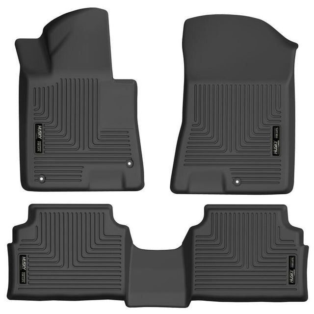 Husky Liners 20-21 Hyundai Sonata / 2021 Kia K5 Weatherbeater Front & 2nd Seat Floor Liners - Black Husky Liners Floor Mats - Rubber  AXOPROS