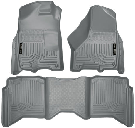 Husky Liners 2012 Dodge Ram 1500/2500/3500 Crew Cab WeatherBeater Combo Gray Floor Liners Husky Liners Floor Mats - Rubber  AXOPROS