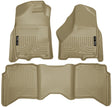 Husky Liners 2012 Dodge Ram 1500/2500/3500 Crew Cab WeatherBeater Combo Tan Floor Liners Husky Liners Floor Mats - Rubber  AXOPROS