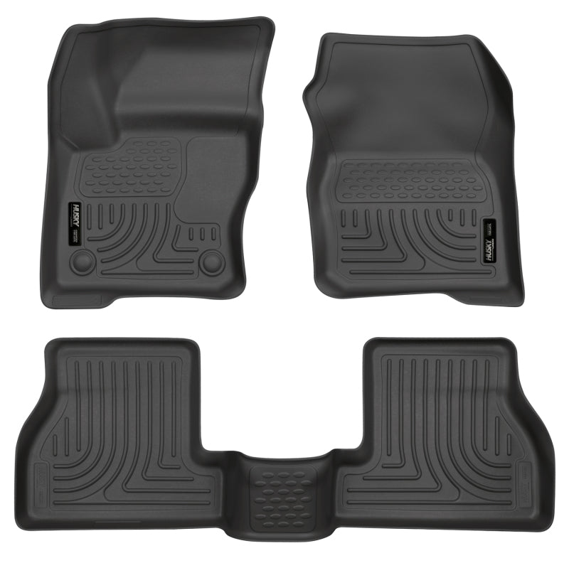 Husky Liners 2012 Ford Focus (4DR/5DR) WeatherBeater Combo Black Floor Liners Husky Liners Floor Mats - Rubber  AXOPROS