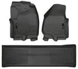 Husky Liners 2012.5 Ford SD Crew Cab WeatherBeater Combo Black Floor Liners (w/o Manual Trans Case) Husky Liners Floor Mats - Rubber  AXOPROS