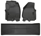 Husky Liners 2012.5 Ford SD Crew Cab WeatherBeater Combo Black Floor Liners (w/o Manual Trans Case) Husky Liners Floor Mats - Rubber  AXOPROS