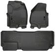 Husky Liners 2012.5 Ford SD Super Cab WeatherBeater Combo Black Floor Liners (w/o Manual Trans Case) Husky Liners Floor Mats - Rubber  AXOPROS