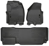 Husky Liners 2012.5 Ford SD Super Cab WeatherBeater Combo Black Floor Liners (w/o Manual Trans Case) Husky Liners Floor Mats - Rubber  AXOPROS