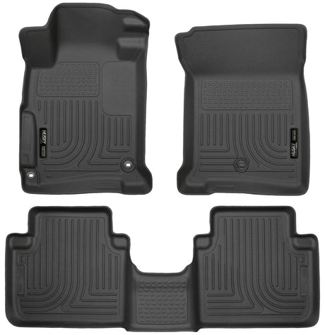 Husky Liners 2013 Honda Accord WeatherBeater Black Front & 2nd Seat Floor Liners (4-Door Sedan Only) Husky Liners Floor Mats - Rubber  AXOPROS