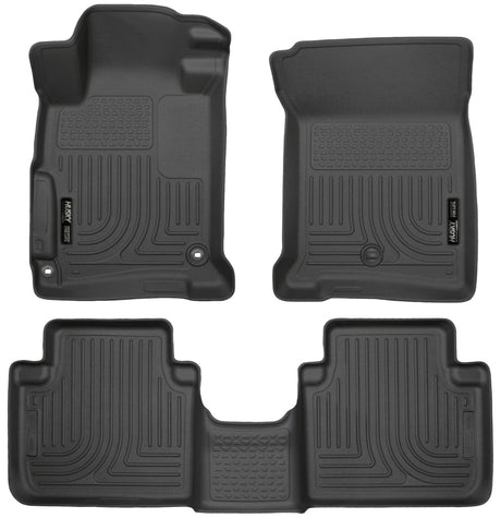 Husky Liners 2013 Honda Accord WeatherBeater Black Front & 2nd Seat Floor Liners (4-Door Sedan Only) Husky Liners Floor Mats - Rubber  AXOPROS