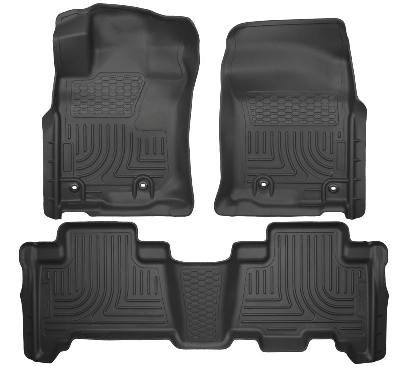 Husky Liners 2013 Toyota 4Runner WeatherBeater Black Front & 2nd Seat Floor Liners Husky Liners Floor Mats - Rubber  AXOPROS