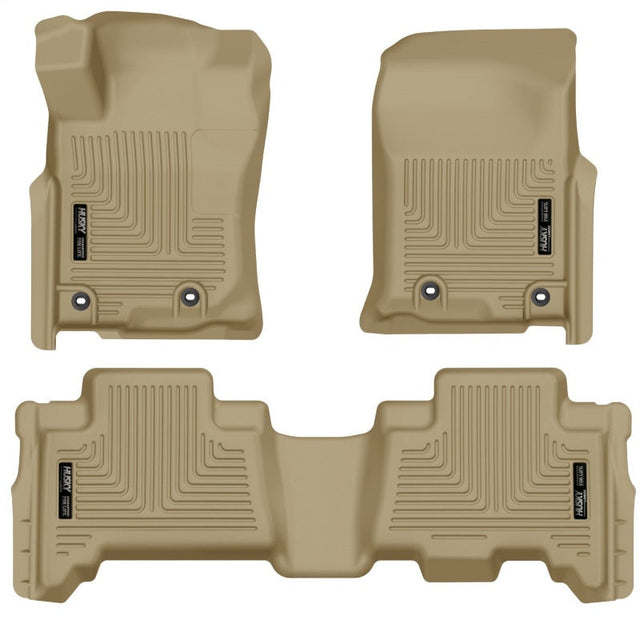 Husky Liners 2013 Toyota 4Runner WeatherBeater Tan Front & 2nd Seat Floor Liners Husky Liners Floor Mats - Rubber  AXOPROS