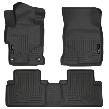 Husky Liners 2014 Honda Civic Sedan WeatherBeater Black Front & 2nd Seat Floor Liners Husky Liners Floor Mats - Rubber  AXOPROS