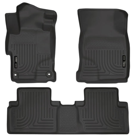 Husky Liners 2014 Honda Civic Sedan WeatherBeater Black Front & 2nd Seat Floor Liners Husky Liners Floor Mats - Rubber  AXOPROS