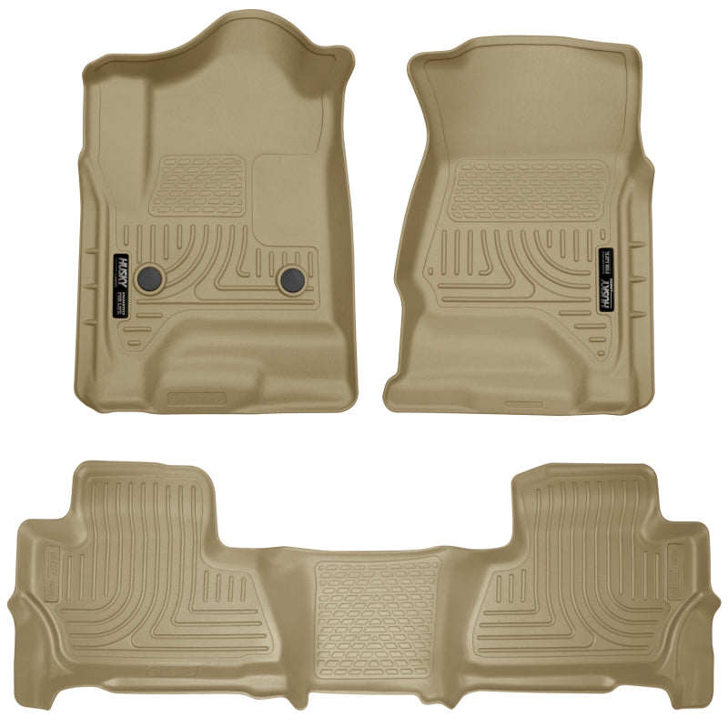 Husky Liners 2015 Chevy/GMC Suburban/Yukon XL WeatherBeater Combo Tan Front & 2nd Seat Floor Liners Husky Liners Floor Mats - Rubber  AXOPROS