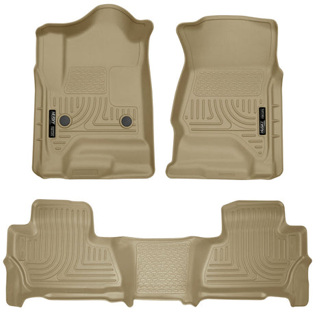 Husky Liners 2015 Chevy/GMC Suburban/Yukon XL WeatherBeater Combo Tan Front & 2nd Seat Floor Liners Husky Liners Floor Mats - Rubber  AXOPROS