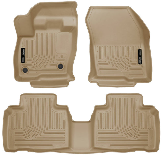 Husky Liners 2015 Ford Edge WeatherBeater Front & 2nd Row Combo Tan Floor Liners Husky Liners Floor Mats - Rubber  AXOPROS