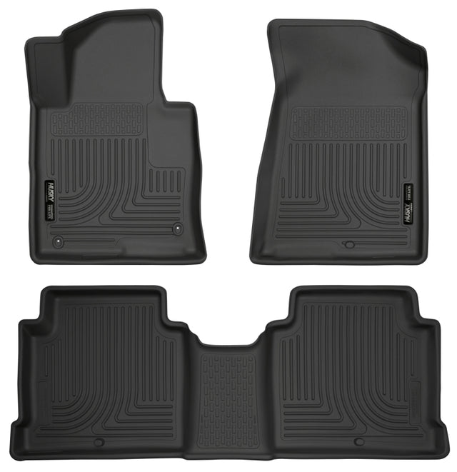 Husky Liners 2015 Hyundai Sonata Weatherbeater Black Front & 2nd Seat Floor Liners Husky Liners Floor Mats - Rubber  AXOPROS