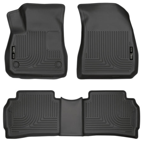 Husky Liners 2016 Chevy Malibu Weatherbeater Black Front & 2nd Seat Floor Liners (Footwell Coverage) Husky Liners Floor Mats - Rubber  AXOPROS